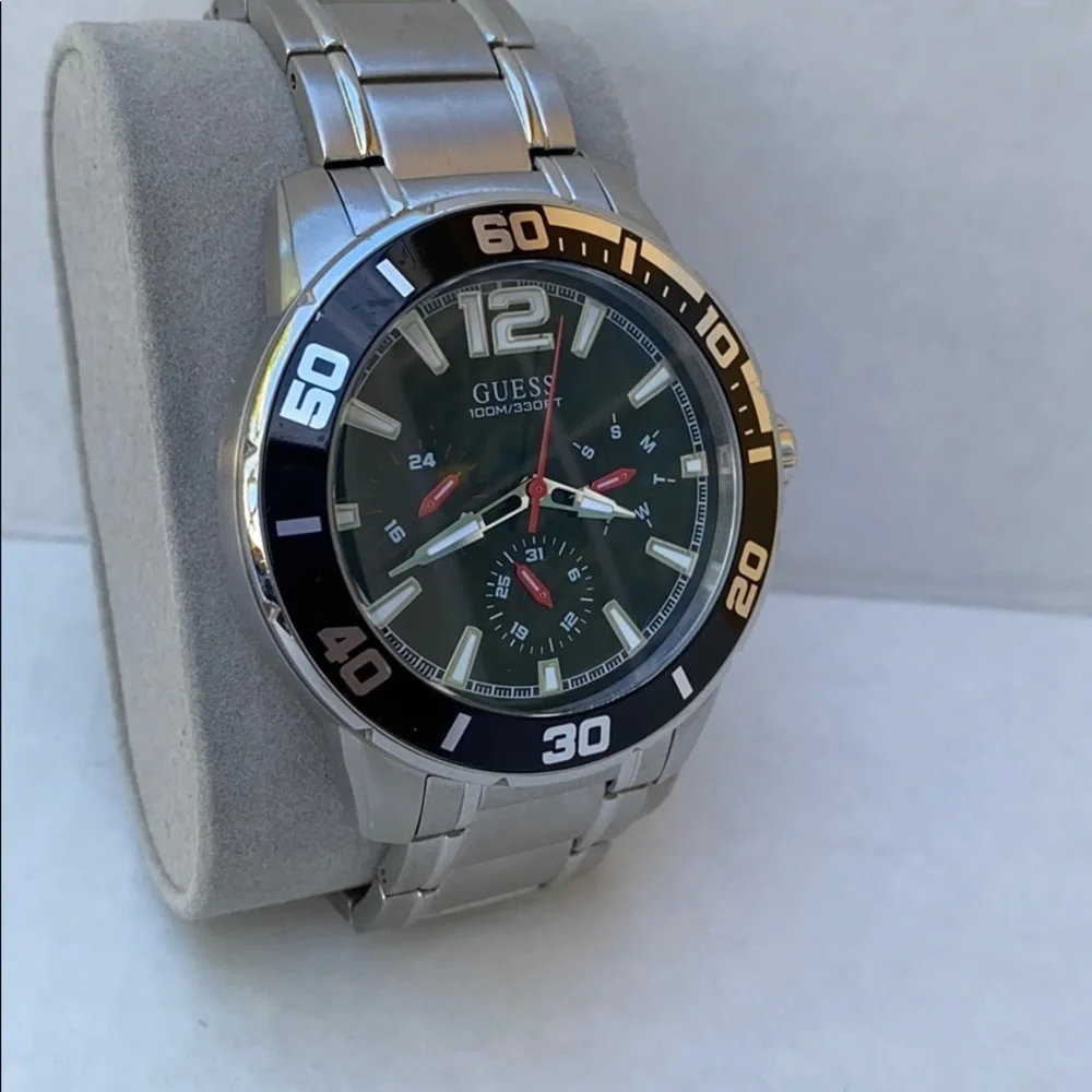 GUESS Quartz Watch Silver Stainless Steel Strap,